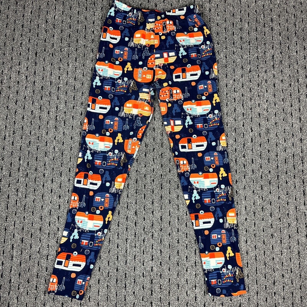 Camping Leggings Womens Trailer Pattern Multi-Color Stretch Soft Comfortable‎